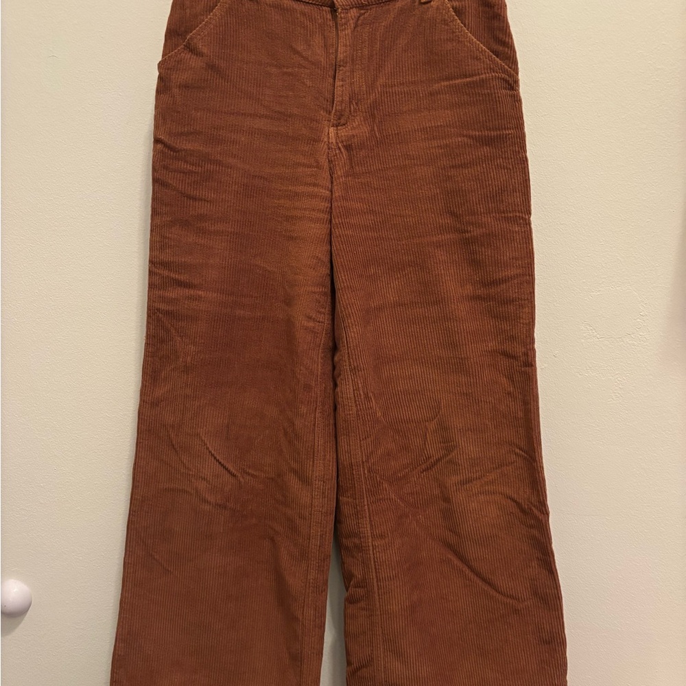 Wide-Leg Corduroy Pants in Brown for Women
